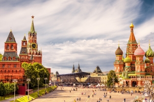 Russia - Moscow Kremlin & St. Basils Cathedral on Red Square